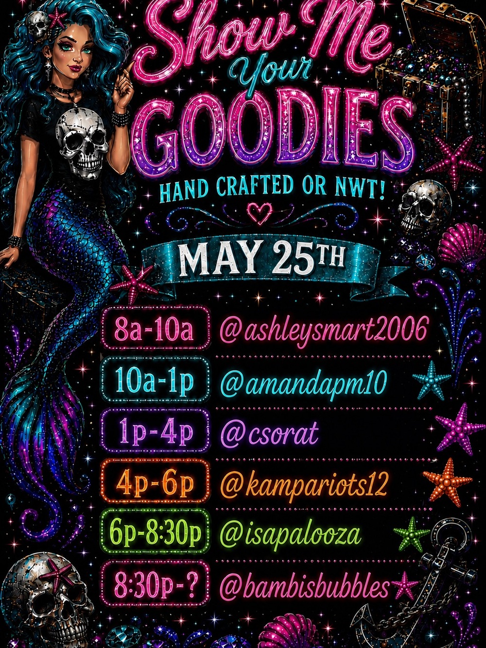 Show me your goodies share show train